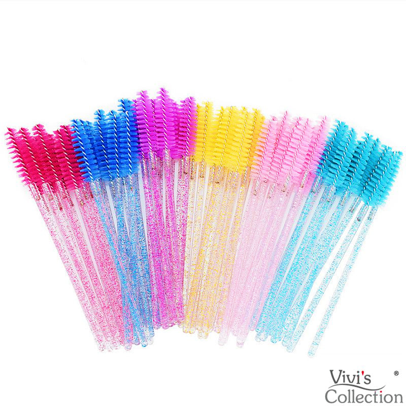 100 Pieces Mascara Wands Eyelash Lash Brushes Eyebrow Spoolies