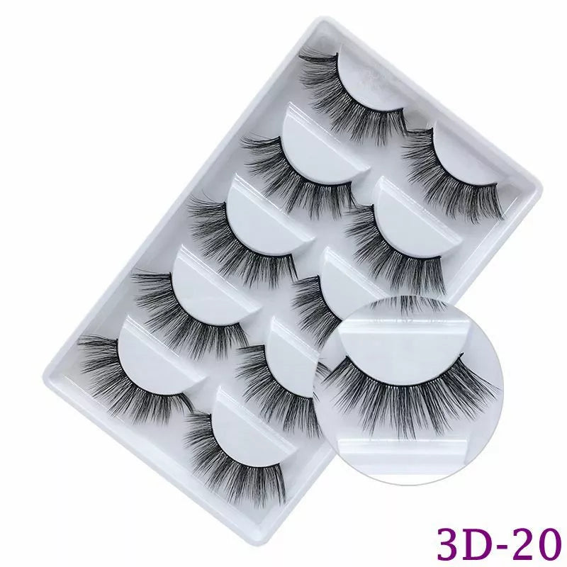 Lashes Natural False Eyelashes Faux Mink 3D Wispy Long Thick Short Cat Eye UK