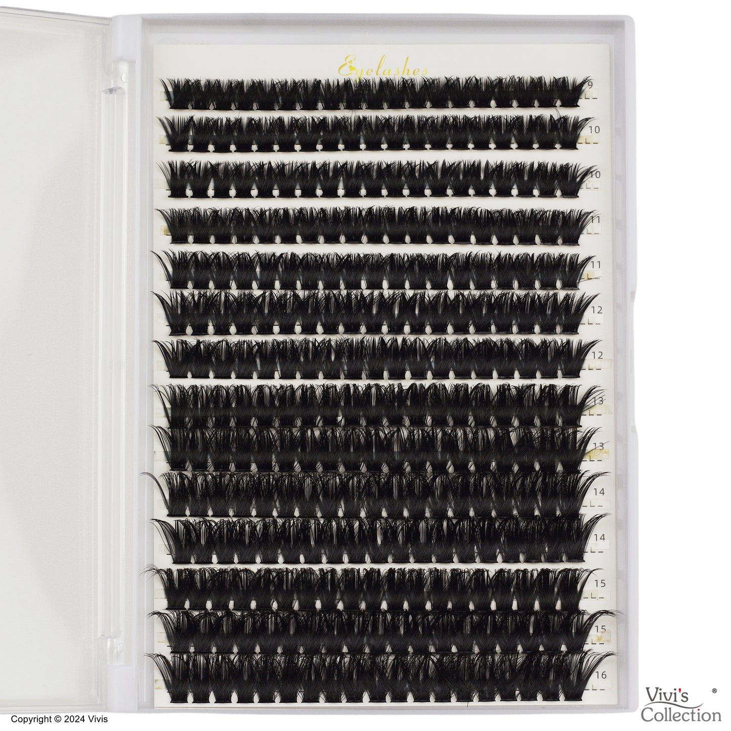 Cluster Lashes - Individual Eyelashes - D Curl 80p Extra Thick 9-16mm