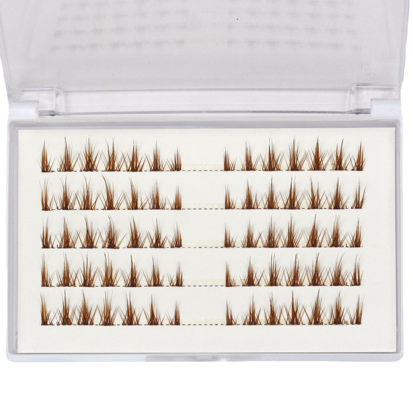 Cluster Lashes - Brown Natural C Curl Cat Eye - Spiky