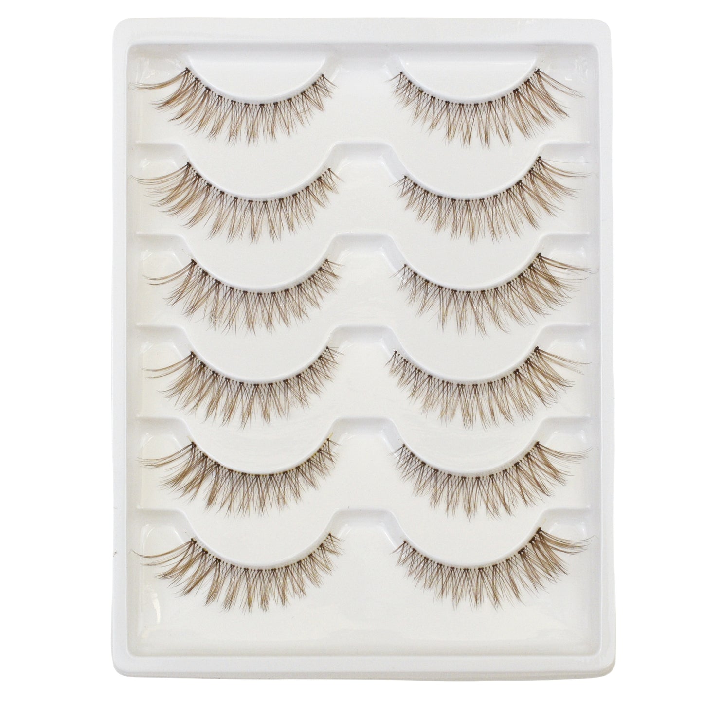 False Lashes - Brown Natural Eyelashes - Short Wispy