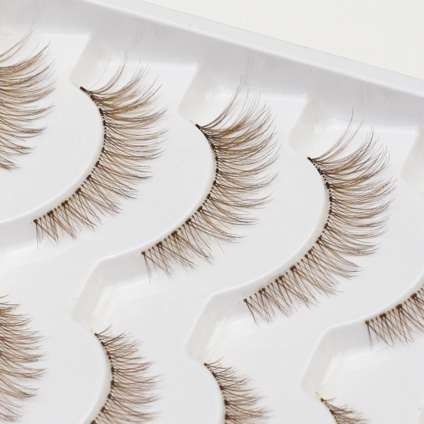 False Lashes - Brown Natural Eyelashes - Short Wispy