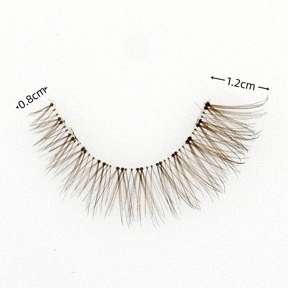 False Lashes - Brown Natural Eyelashes - Short Wispy