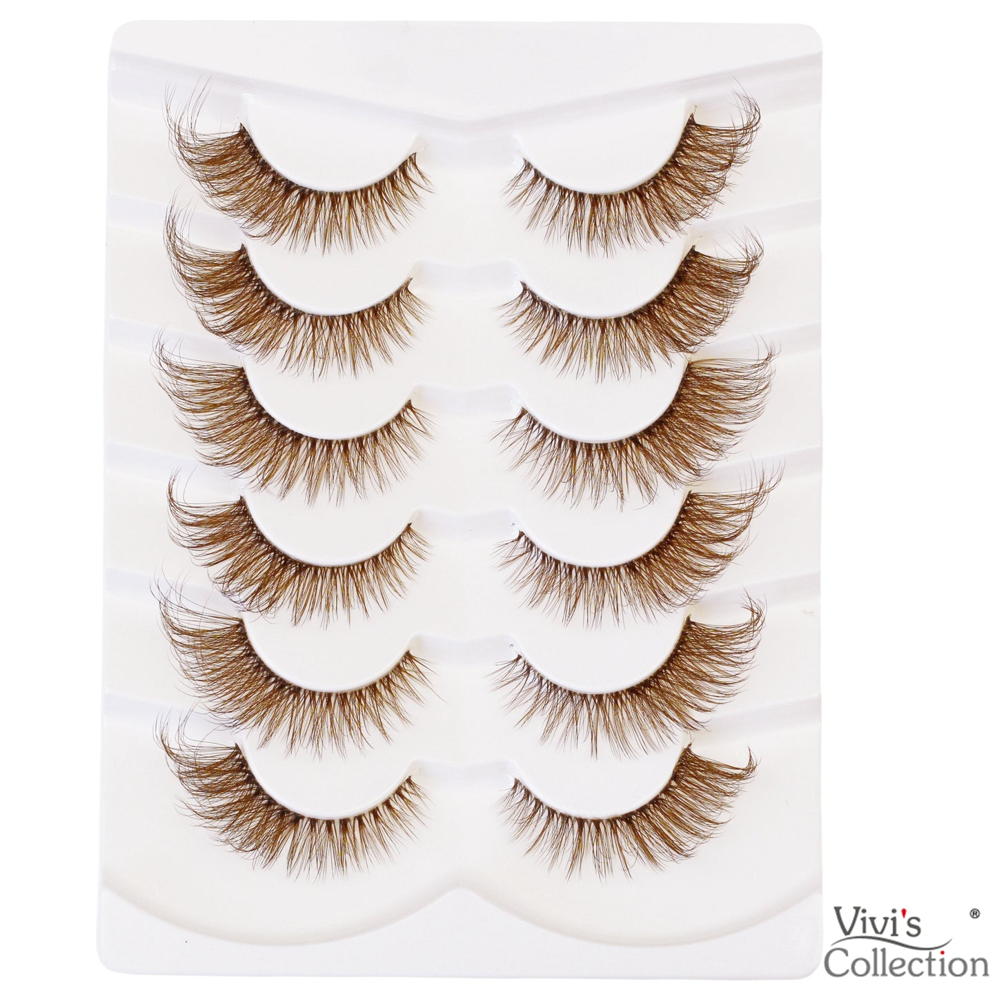 False Eyelashes - Brown Lashes Wispy Cat Eye Long Winged