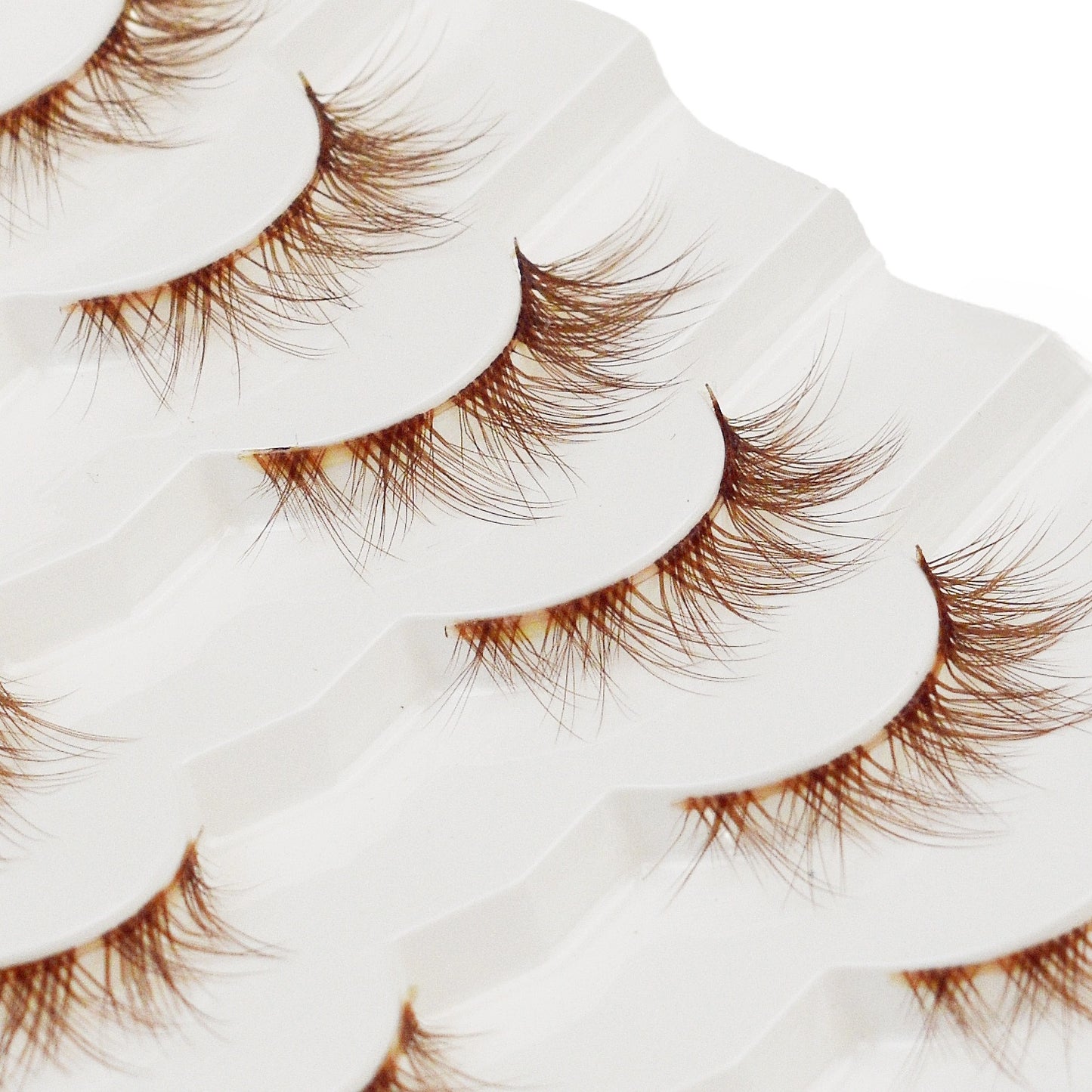 False Lashes - Brown Eyelashes - Natural Cat Eye Cluster