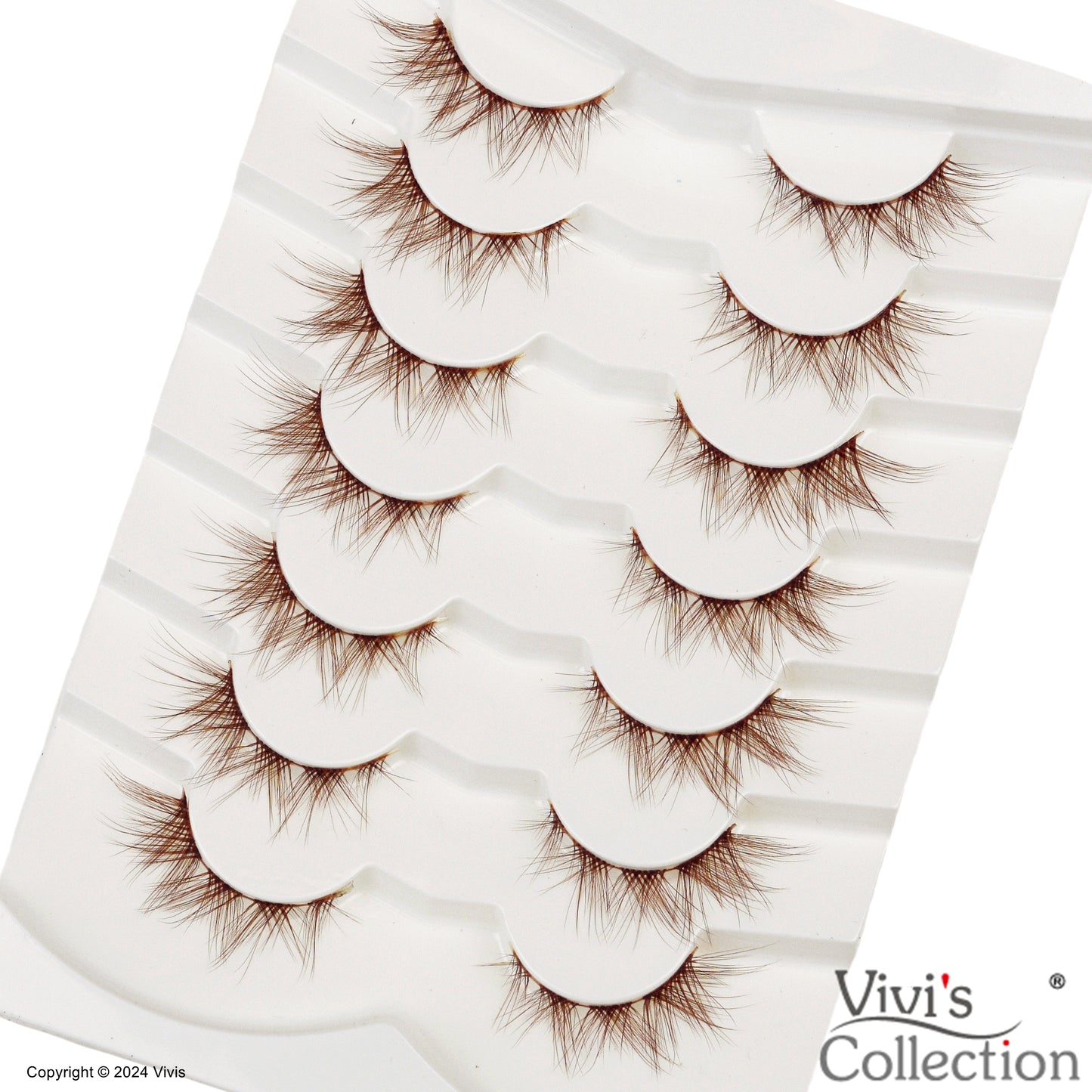False Lashes - Brown Eyelashes - Natural Cat Eye Cluster