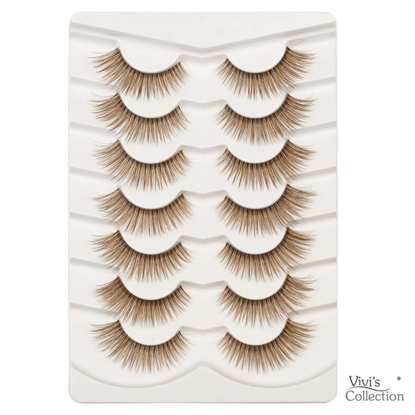 False Lashes - Brown Eyelashes Natural Long Cat Eye