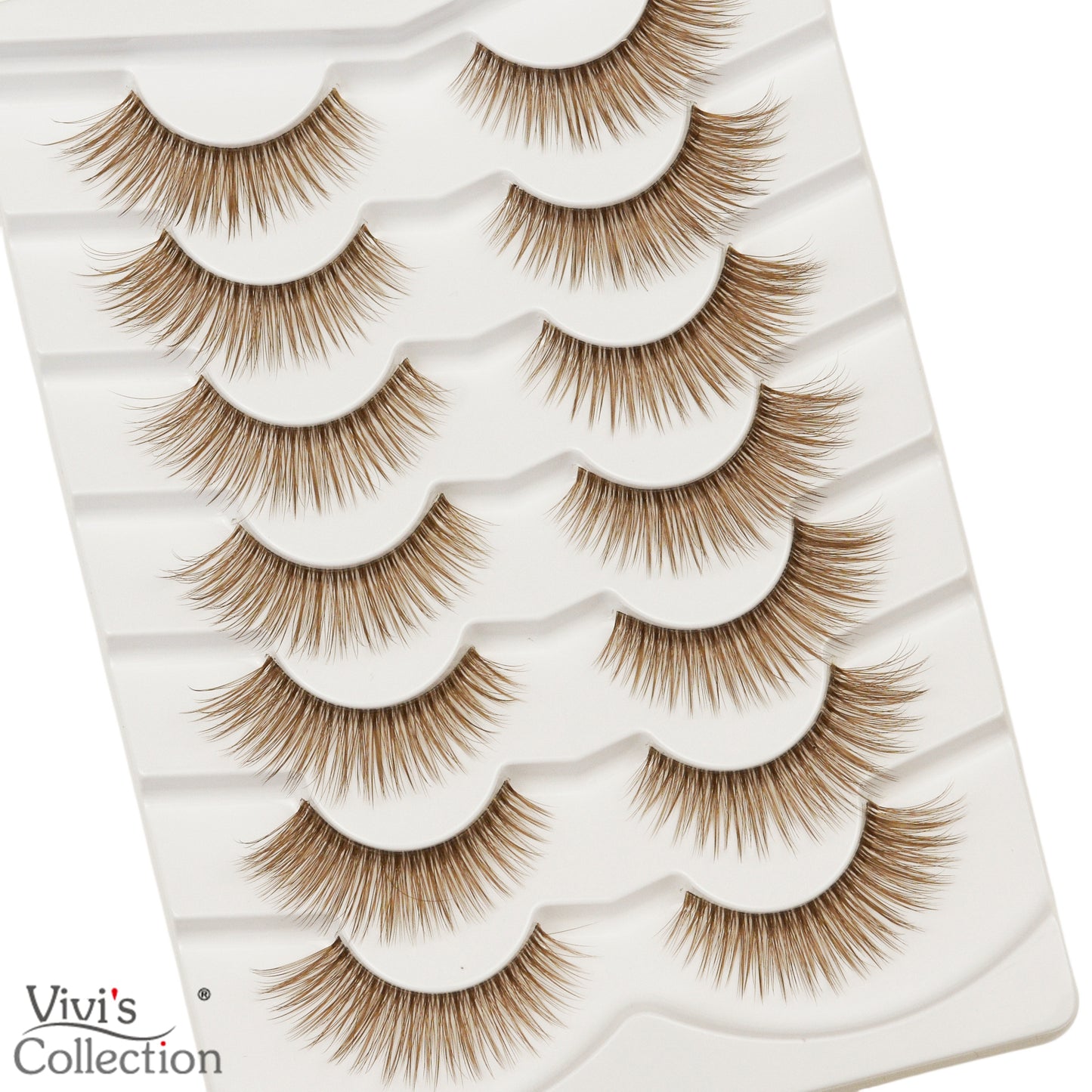 False Lashes - Brown Eyelashes Natural Long Cat Eye