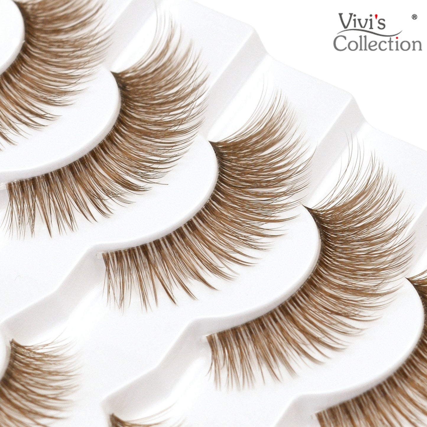 False Lashes - Brown Eyelashes Natural Long Cat Eye