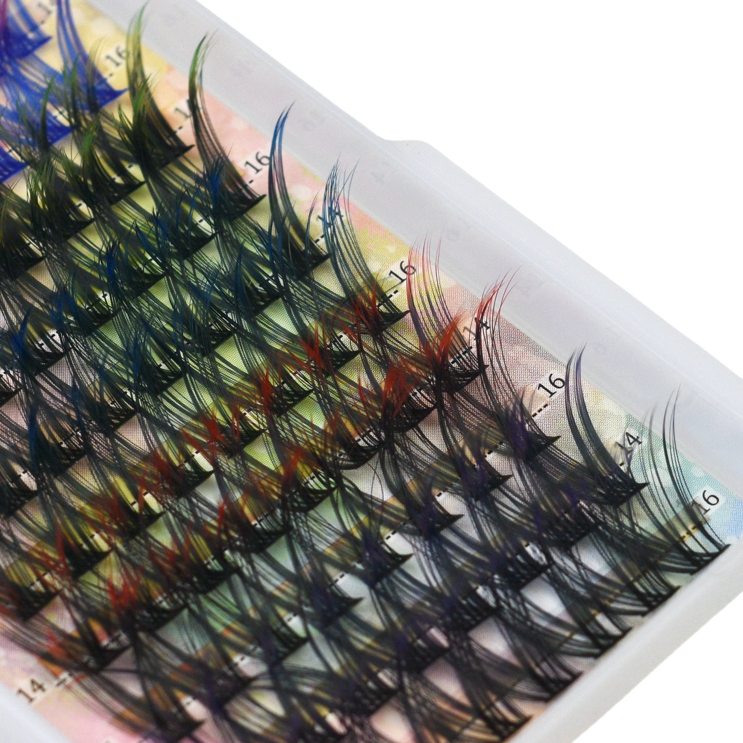Lashes Cluster - Colored Individual Eyelashes - D Curl - 14 16mm