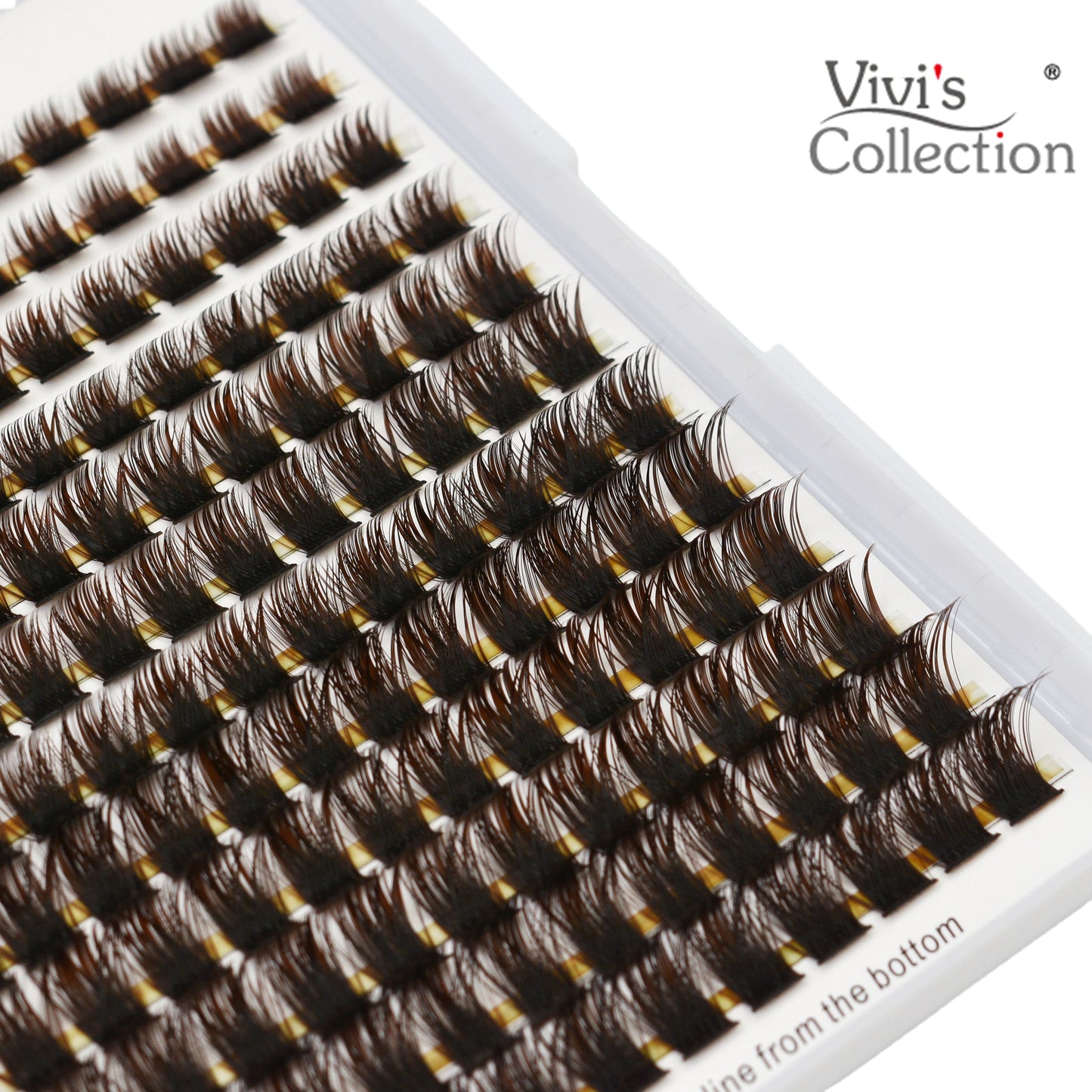 Cluster Lashes - Brown 9-15mm Mixed - D Curl