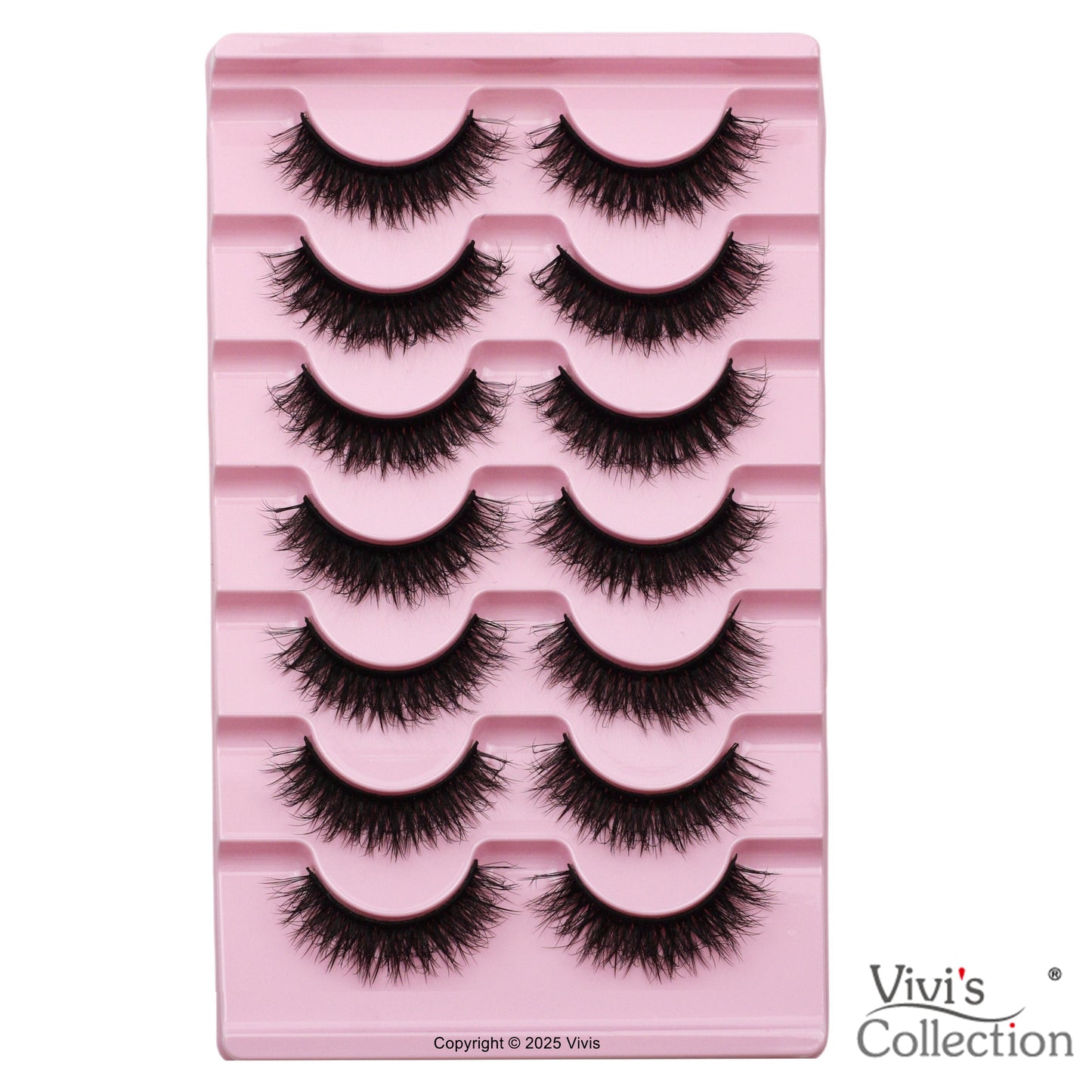 False Lashes - Fluffy Eyelashes Wispy Thick - 1.3cm