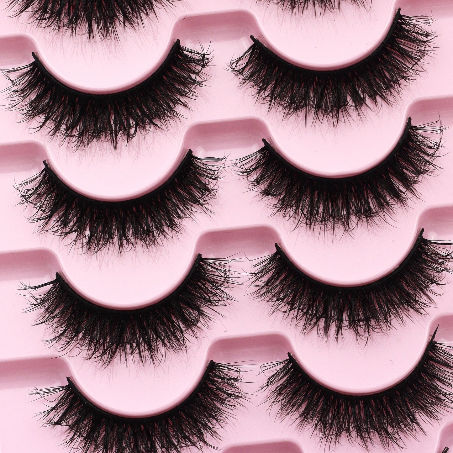 False Lashes - Fluffy Eyelashes Wispy Thick - 1.3cm