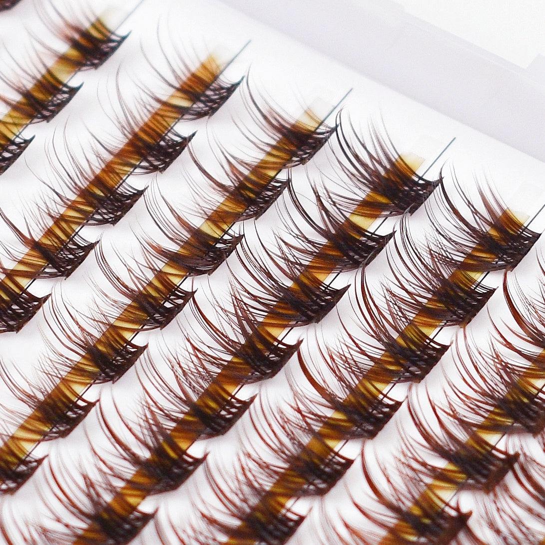 Cluster Lashes - Brown Wispy D Curl - 9-16mm