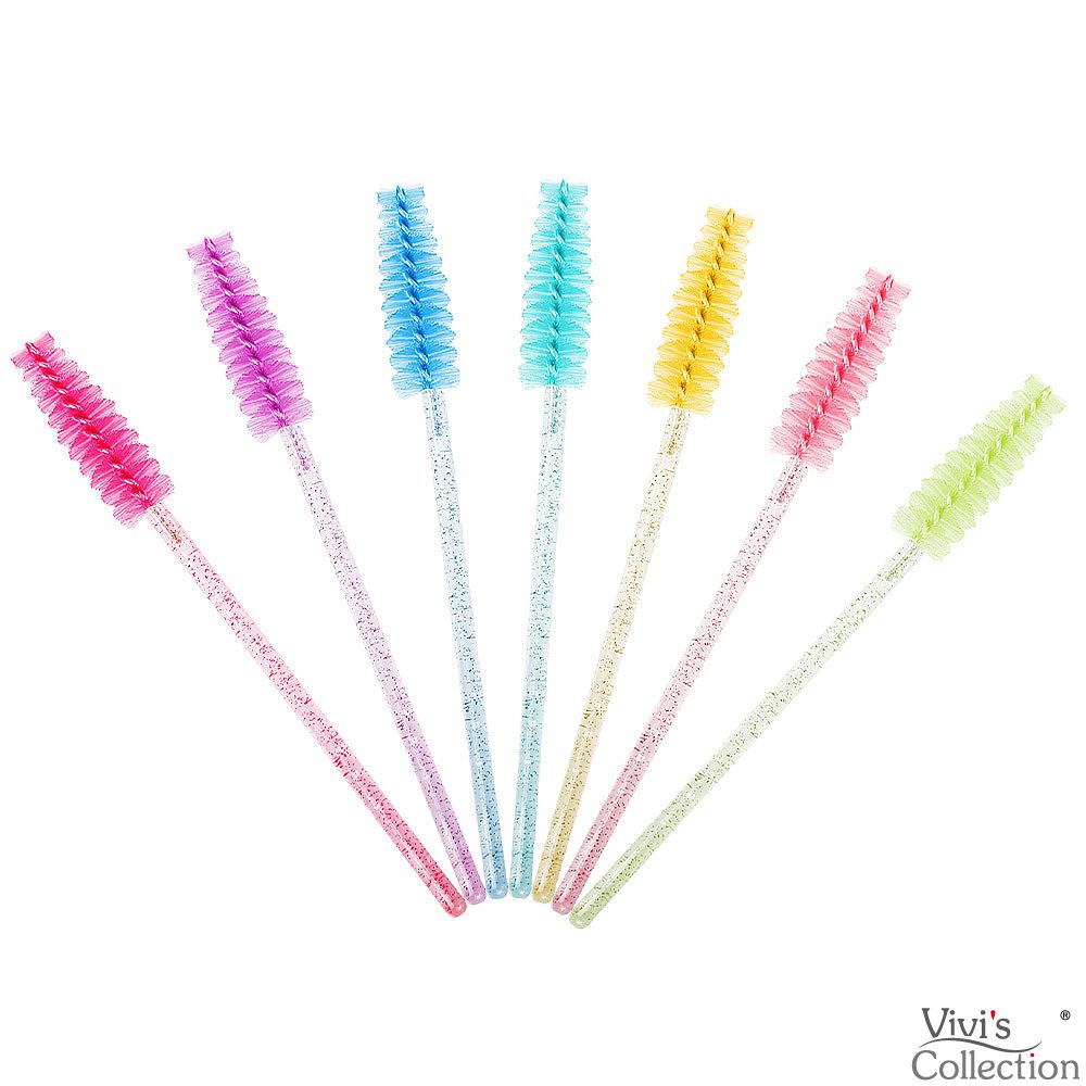 100 Pieces Mascara Wands Eyelash Lash Brushes Eyebrow Spoolies