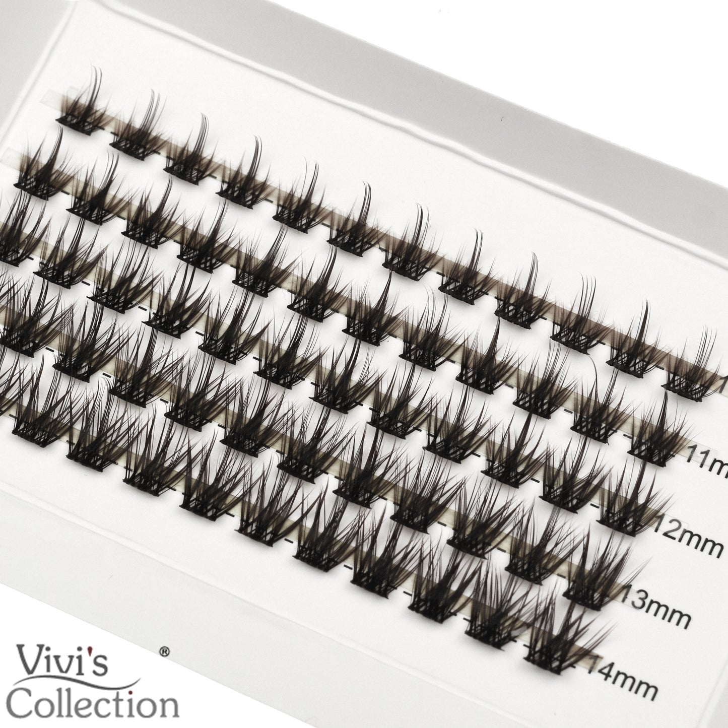 10-14mm D Curl Cluster Lashes, Spiky, Manga