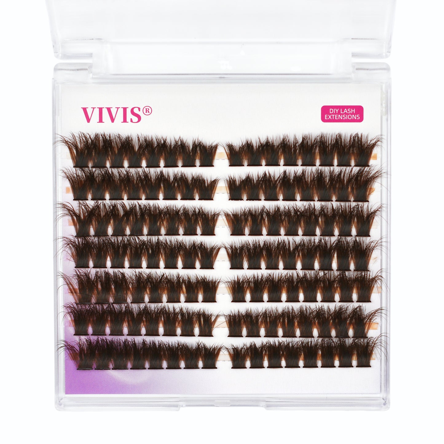 Brown Cluster Lashes D Curl  9-15mm