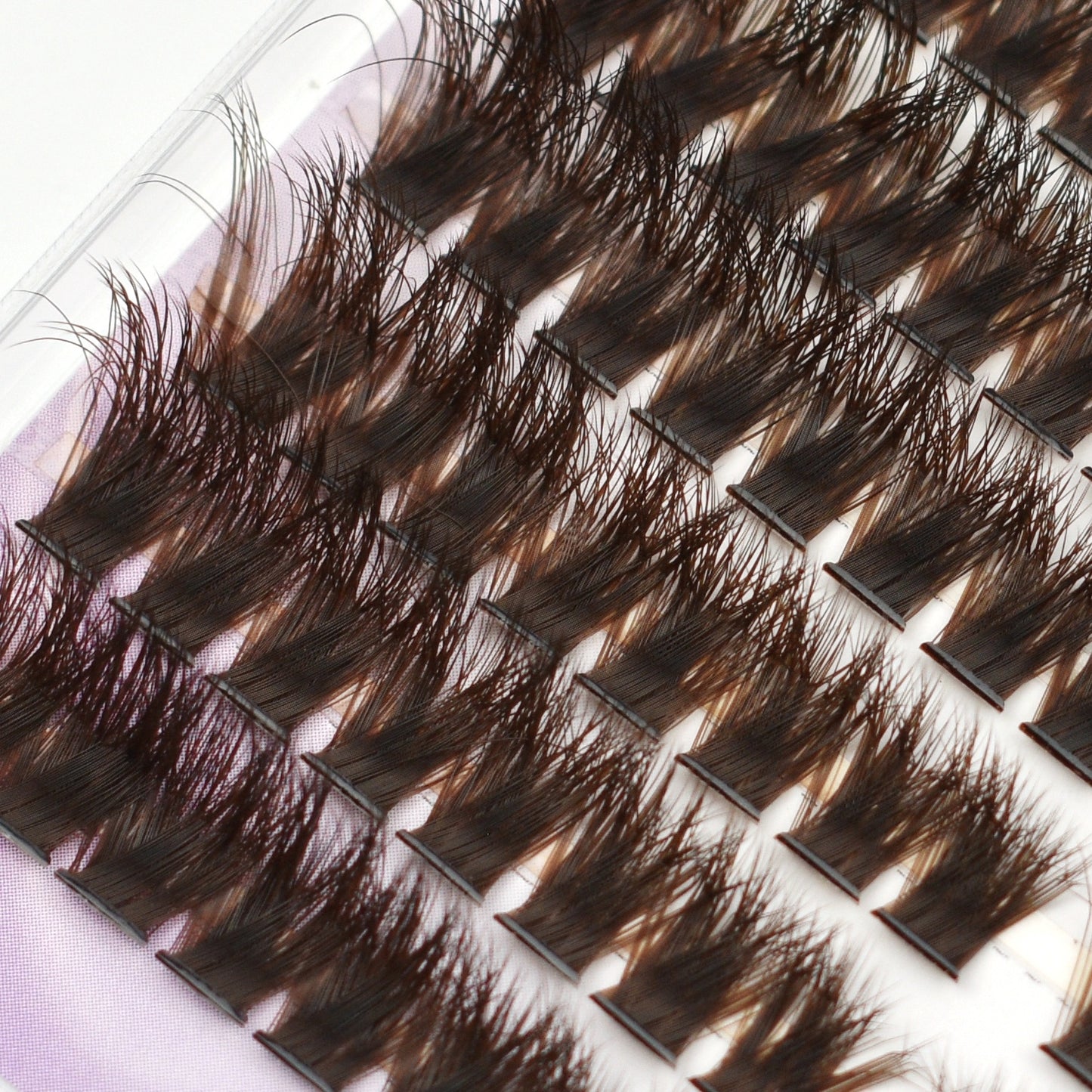 Brown Cluster Lashes D Curl  9-15mm