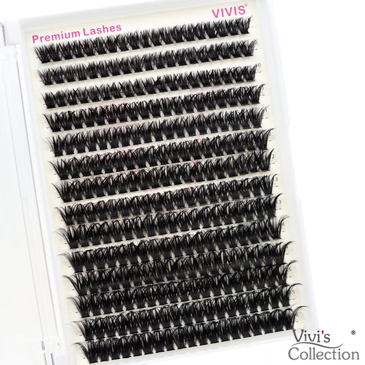 Cluster Lashes - Individual Eyelashes - D Curl 80p Extra Thick 9-16mm