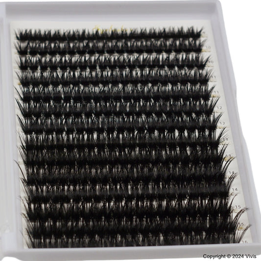 Cluster Lashes - Individual Eyelashes - D Curl 80p Extra Thick 9-16mm
