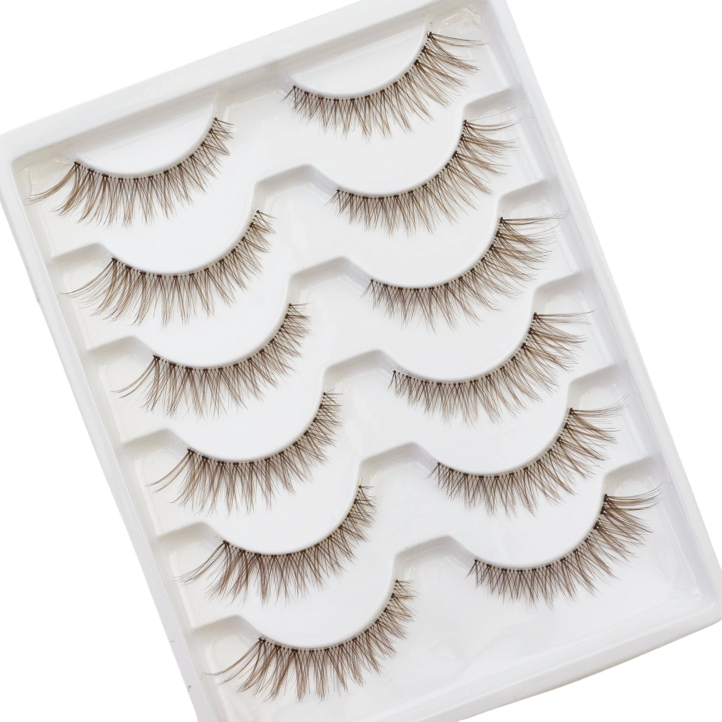 False Lashes - Brown Natural Eyelashes - Short Wispy