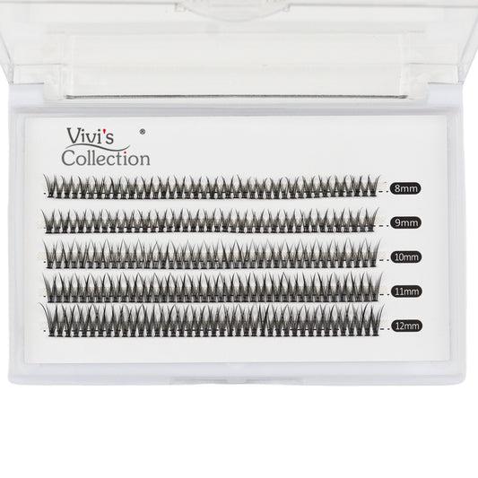 Fishtail Cluster Lashes - Natural C Curl 8-12mm