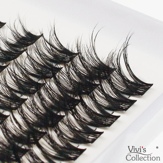 Cluster Lashes -  Wispy Natural D Curl - 10-14mm Individual Eyelashes