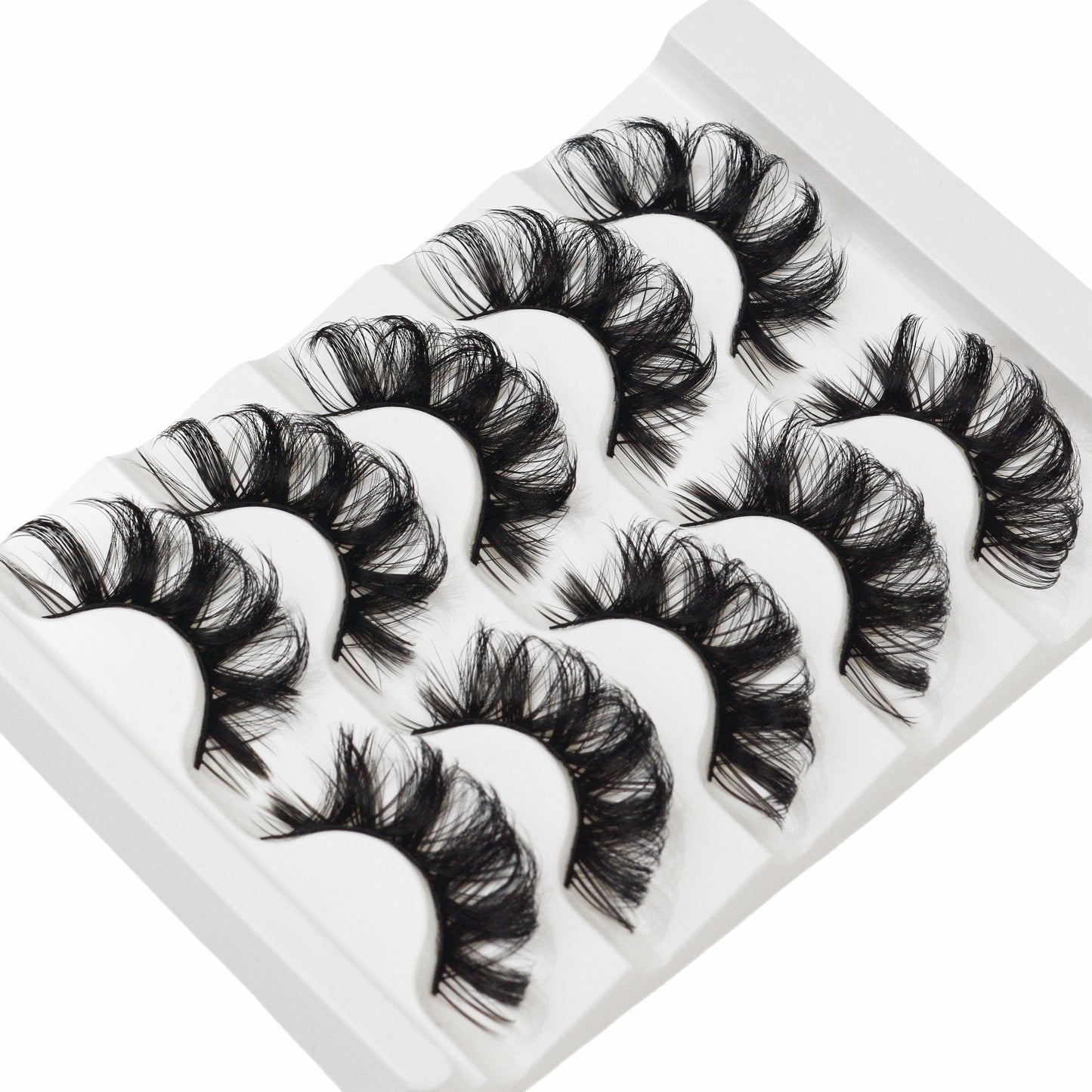 Russian D Curl Long False Lashes - Thick Fluffy 5D Big Cat Eye Eyelashes