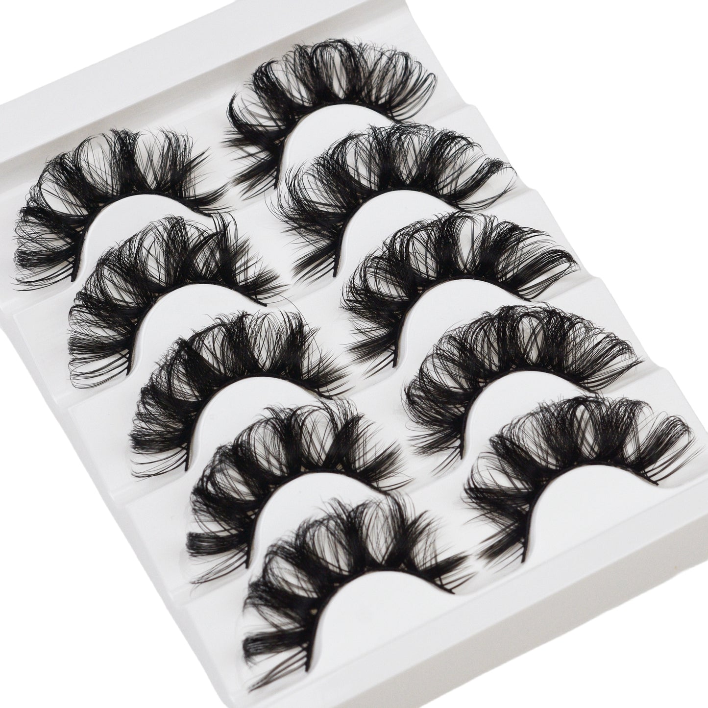 Russian D Curl Long False Lashes - Thick Fluffy 5D Big Cat Eye Eyelashes