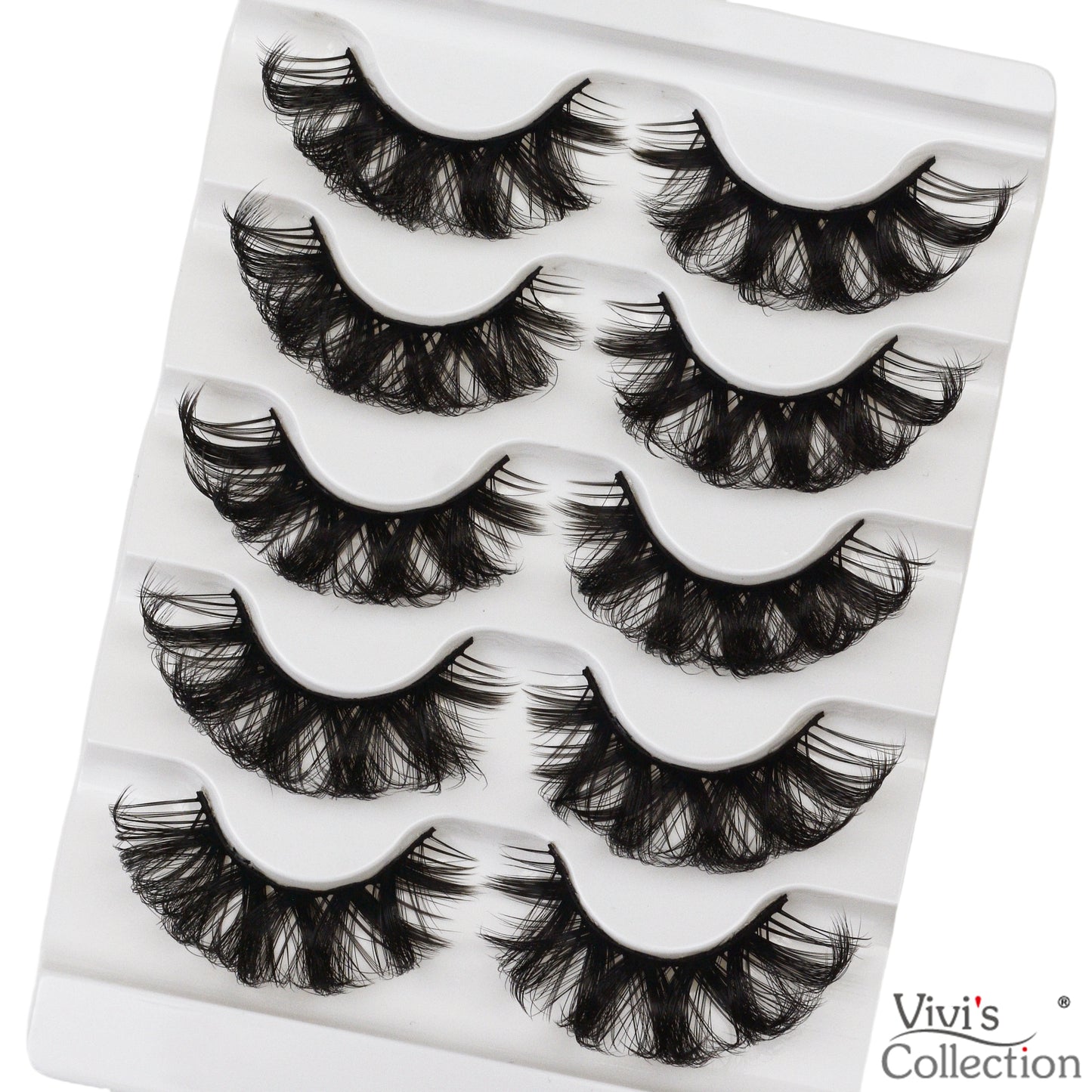 Russian D Curl Long False Lashes - Thick Fluffy 5D Big Cat Eye Eyelashes