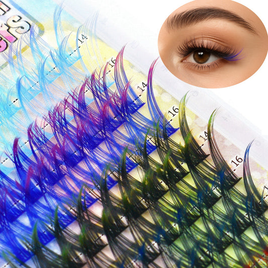 Lashes Cluster - Colored Individual Eyelashes - D Curl - 14 16mm