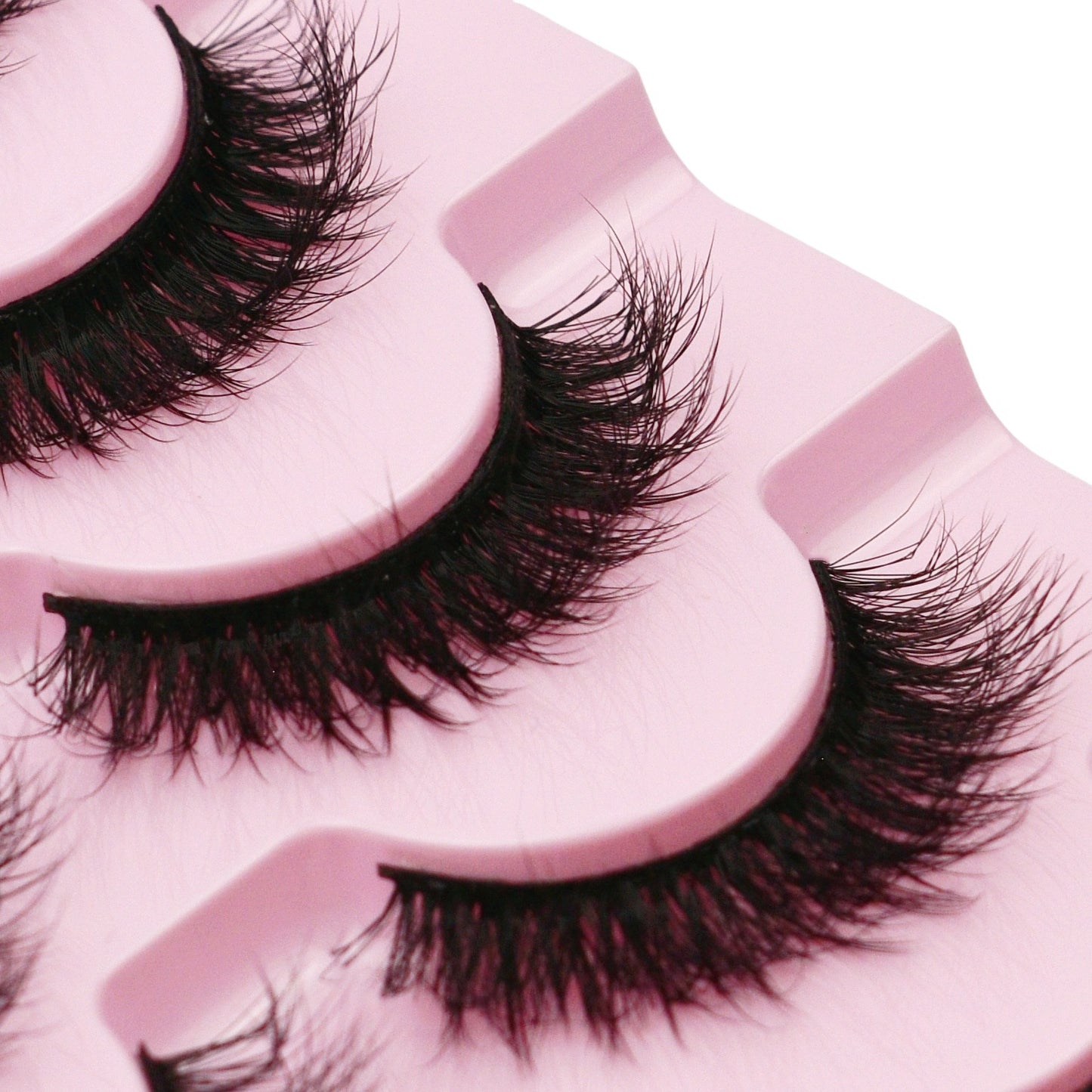 False Lashes - Fluffy Eyelashes Wispy Thick - 1.3cm