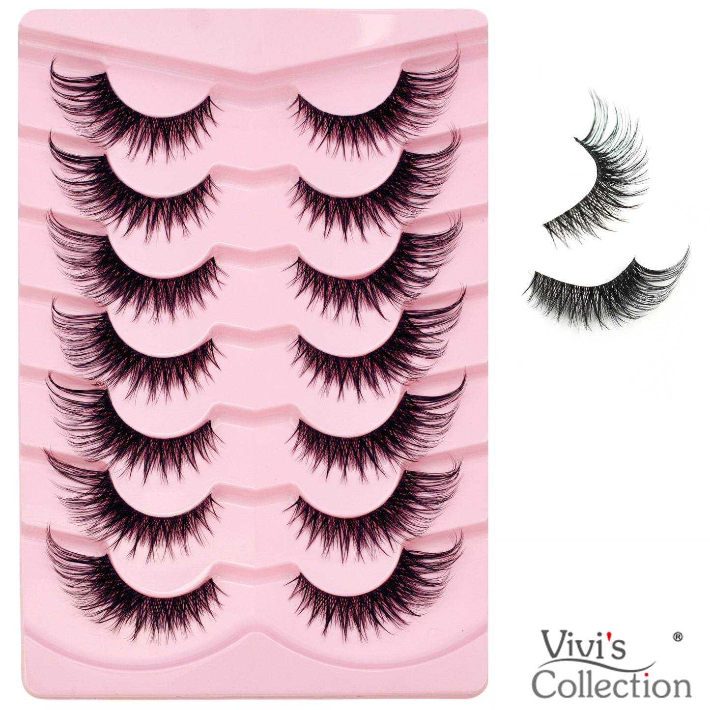 Wispy Cat Eye Lashes- Long Fluffy Winged Eyelashes -1.5cm DC03
