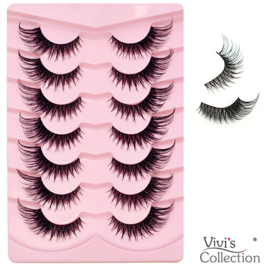 Wispy Cat Eye Lashes- Long Fluffy Winged Eyelashes -1.5cm DC03