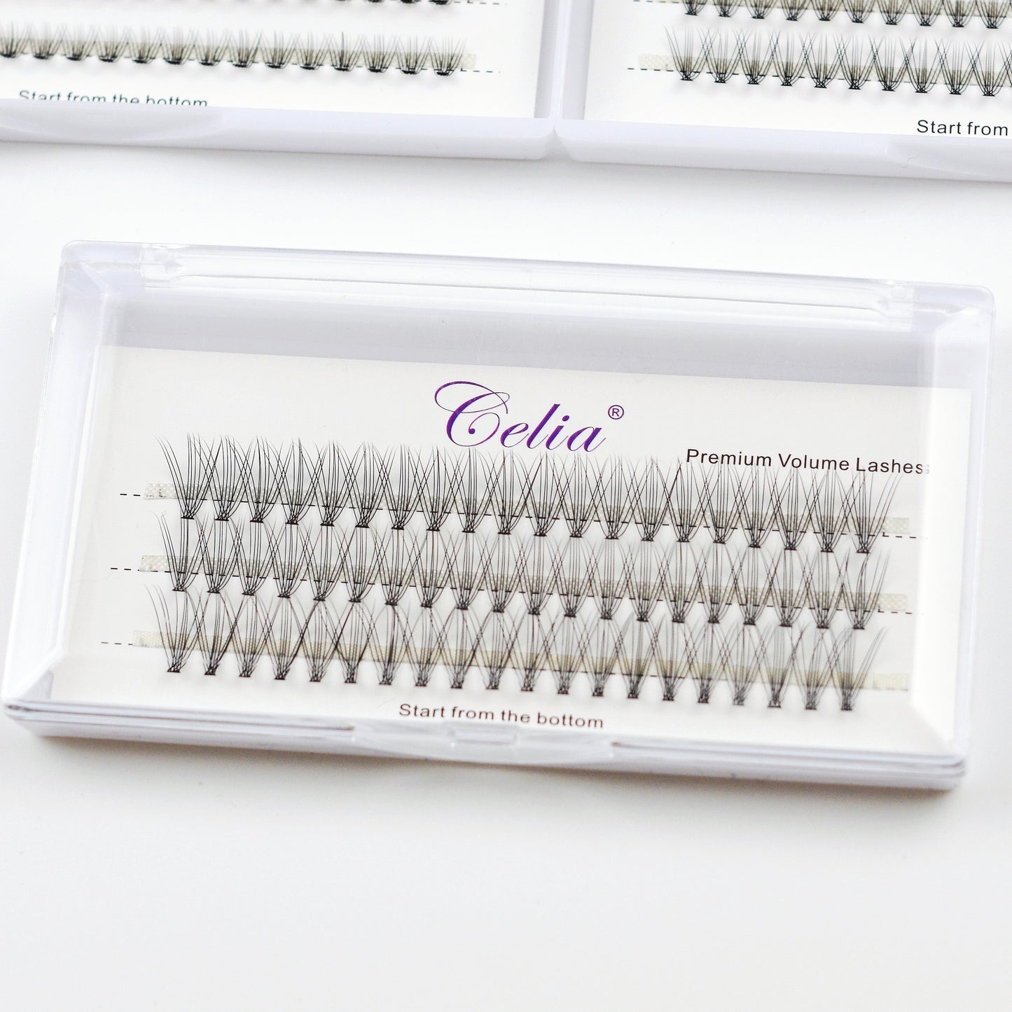 Cluster Lashes - Natural 10p- C D Curl - 60 Stand