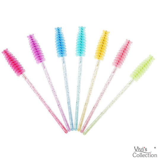 100 Pieces Mascara Wands Eyelash Lash Brushes Eyebrow Spoolies