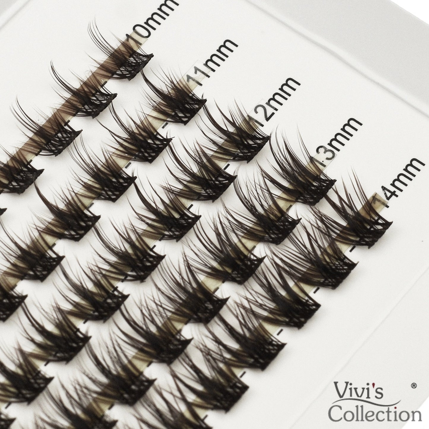 10-14mm D Curl Cluster Lashes, Spiky, Manga