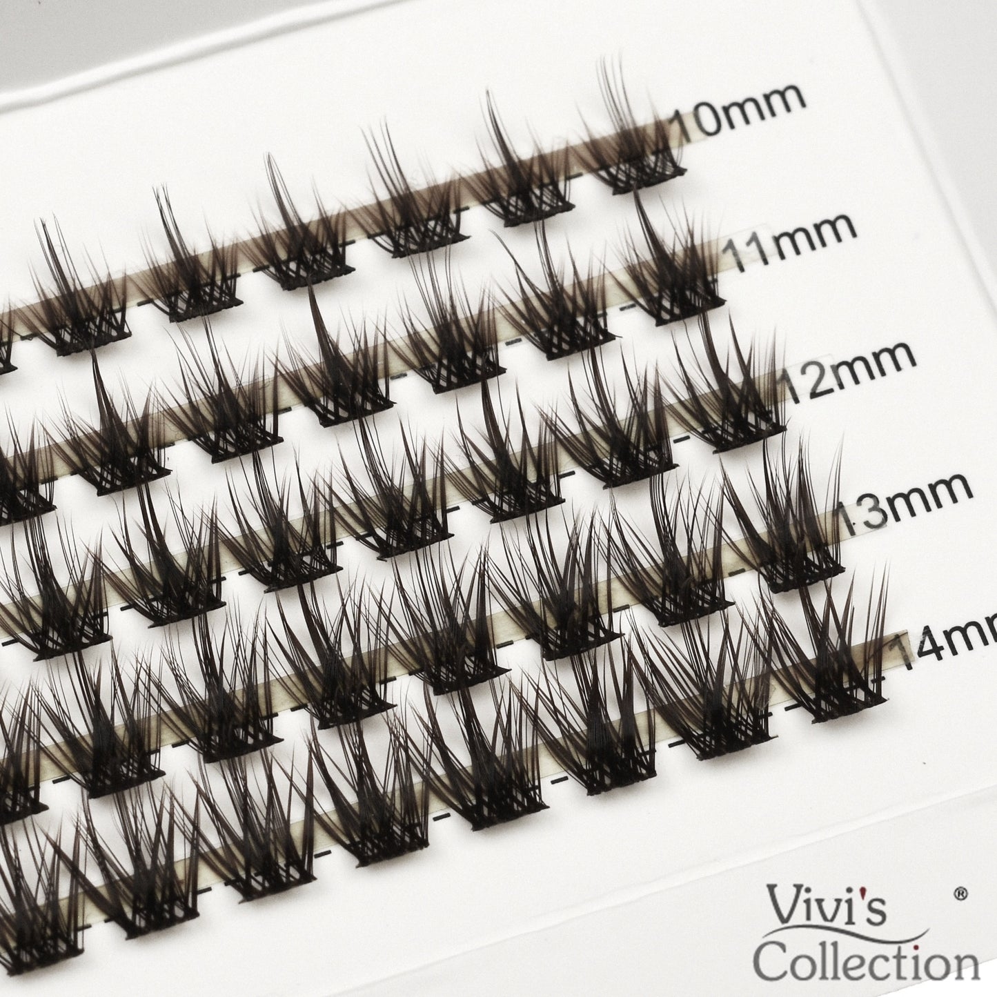 10-14mm D Curl Cluster Lashes, Spiky, Manga